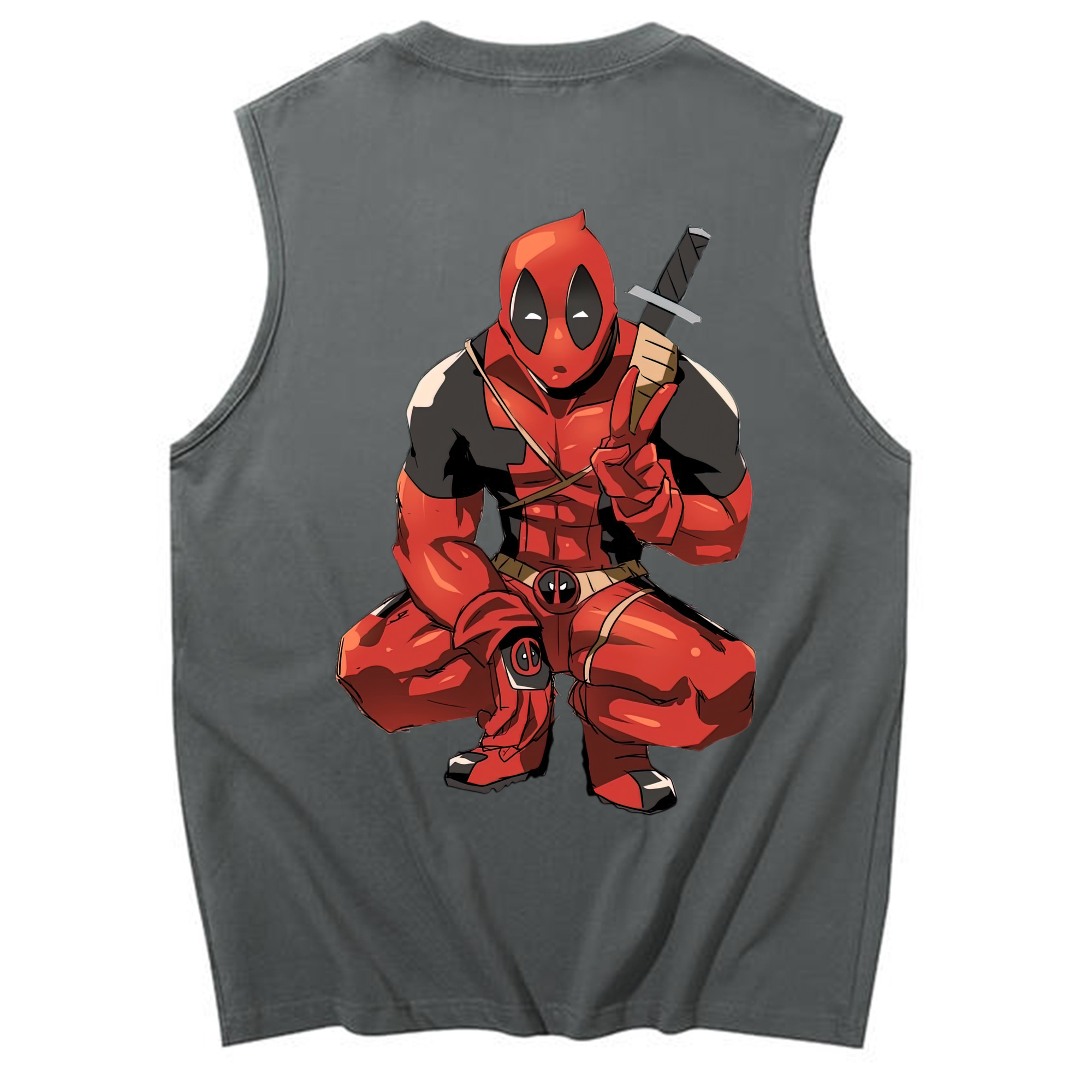 （画像用） Deadpool デッドプール コットン100％タンクトップ（背面プリント）